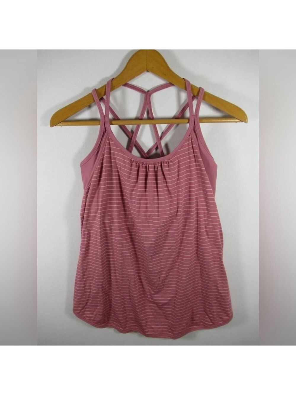 CALIA By Carrie Underwood Striped Sleeveless Criss-Cross Top Size Small Women